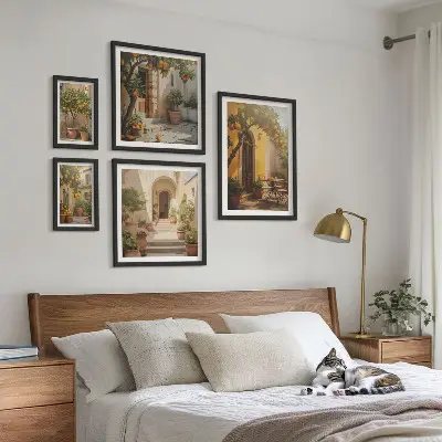 Očarljive oranžne ulice poliptih v okvirju