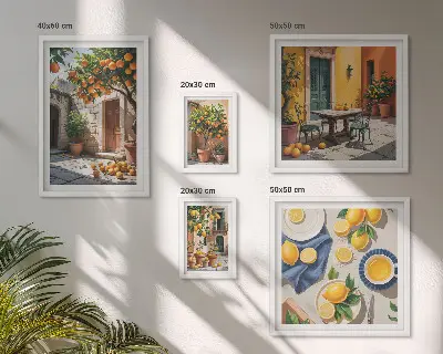 Agrumi na vrtovih komplet ujemajočih se slik