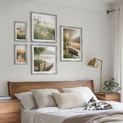 Set 5 slik v okvirju Mirne pokrajine zelene vode