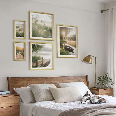 Set 5 slik v okvirju Mirne pokrajine zelene vode