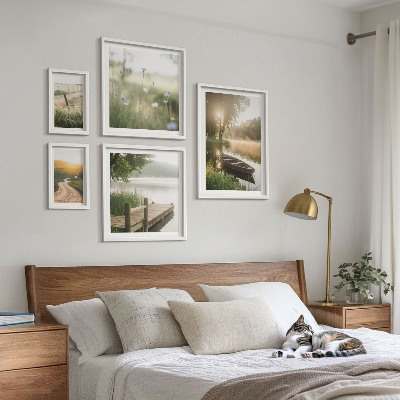 Set 5 slik v okvirju Mirne pokrajine zelene vode
