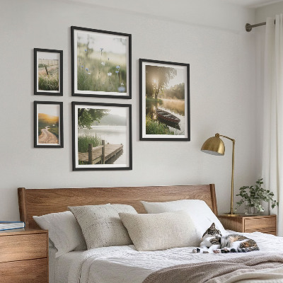 Set 5 slik v okvirju Mirne pokrajine zelene vode