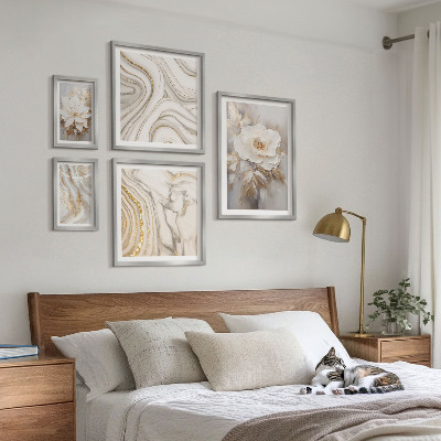 Set 5 slik v okvirju Abstraktni cvetlični motivi, eleganca