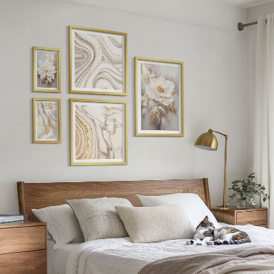 Set 5 slik v okvirju Abstraktni cvetlični motivi, eleganca