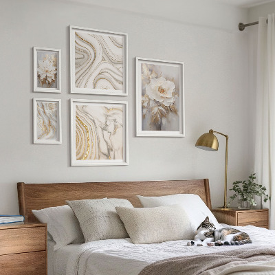 Set 5 slik v okvirju Abstraktni cvetlični motivi, eleganca