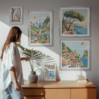 Set 5 slik v okvirju Očarljive gore in mesta