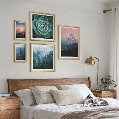 Komplet ujemajočih se slik Pokrajine gore morje boho