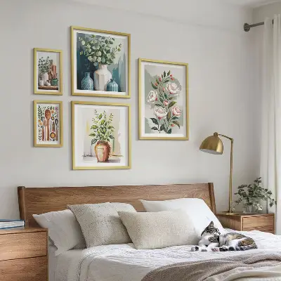 Elegantne rastlinske dekoracije za kuhinjo poliptih v okvirju