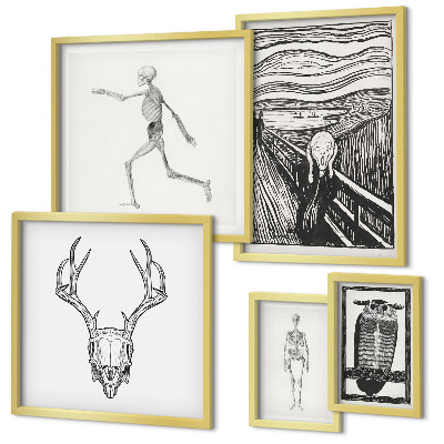 Set 5 slik v okvirju Nadrealistična umetnost, narava, človek