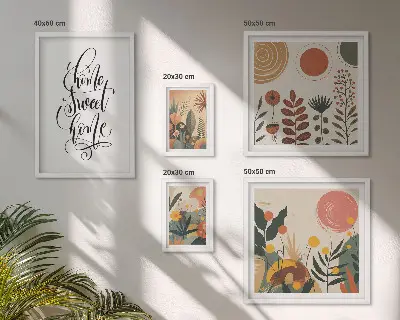 Elegantne rastlinske dekoracije komplet 5 slik v okvirju