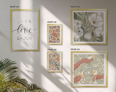 Komplet ujemajočih se slik Elegantni slogani s cvetličnimi grafikami
