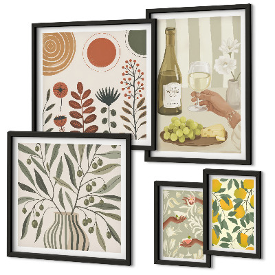 Poliptih v okvirju Elegantne vinske dekoracije