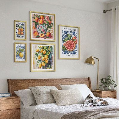 Komplet ujemajočih se slik Sončni starinski citrusi