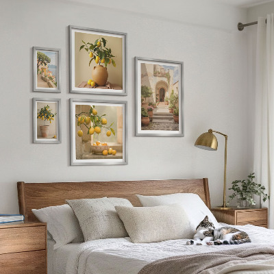 Komplet ujemajočih se slik Elegantni okraski iz citrusov