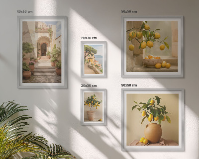 Komplet ujemajočih se slik Elegantni okraski iz citrusov