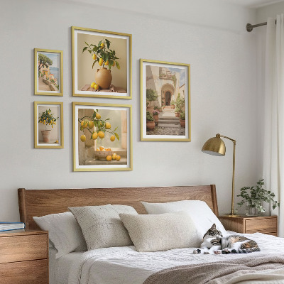 Komplet ujemajočih se slik Elegantni okraski iz citrusov