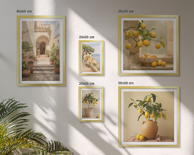 Komplet ujemajočih se slik Elegantni okraski iz citrusov