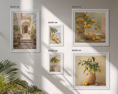 Komplet ujemajočih se slik Elegantni okraski iz citrusov