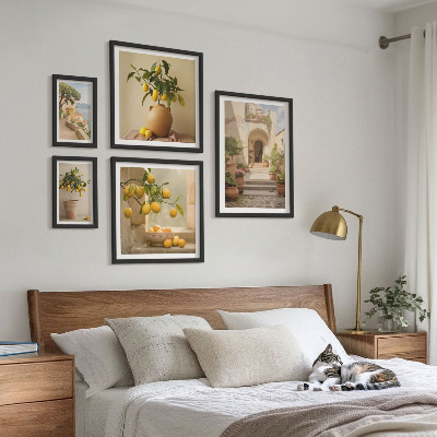 Komplet ujemajočih se slik Elegantni okraski iz citrusov