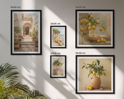 Komplet ujemajočih se slik Elegantni okraski iz citrusov