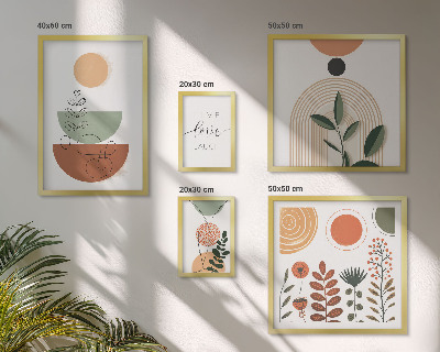 Set 5 slik v okvirju Elegantna rastlinska in geometrijska grafika