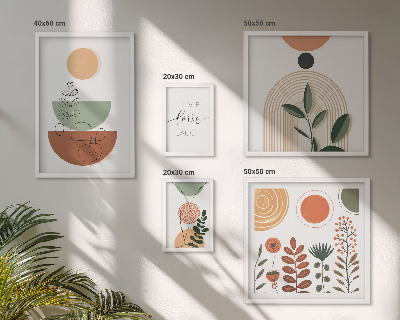 Set 5 slik v okvirju Elegantna rastlinska in geometrijska grafika