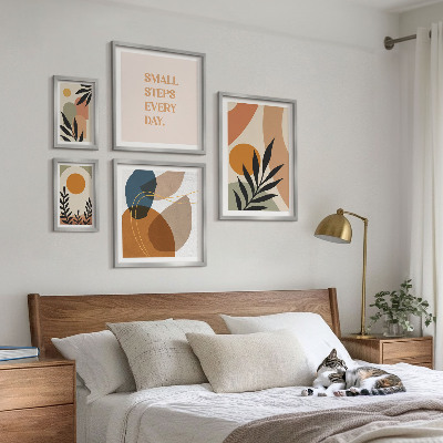Poliptih v okvirju Elegantna abstraktna grafika rastlin