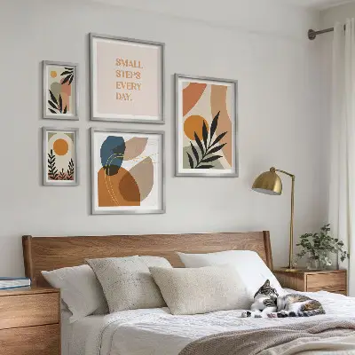 Elegantna abstraktna grafika rastlin poliptih v okvirju