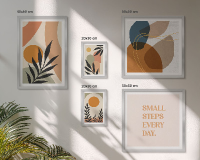 Poliptih v okvirju Elegantna abstraktna grafika rastlin