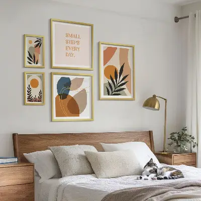 Elegantna abstraktna grafika rastlin poliptih v okvirju