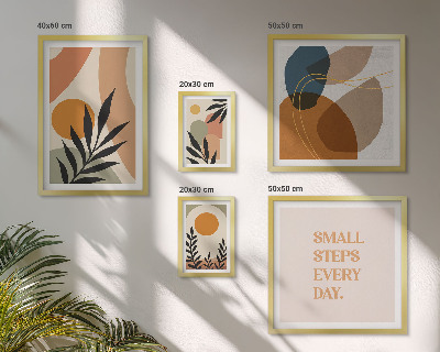 Poliptih v okvirju Elegantna abstraktna grafika rastlin