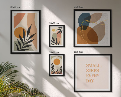Poliptih v okvirju Elegantna abstraktna grafika rastlin