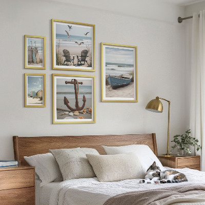 Set 5 slik v okvirju Obmorsko vzdušje, sprostitev, plaža