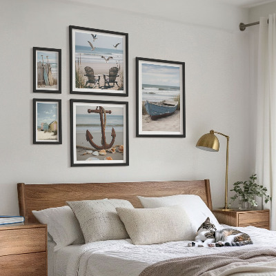 Set 5 slik v okvirju Obmorsko vzdušje, sprostitev, plaža