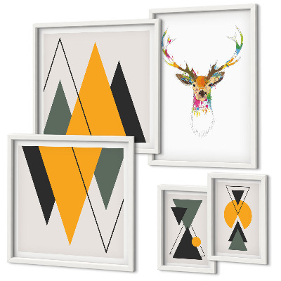 Set 5 slik v okvirju Barviti motivi v boho slogu
