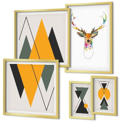 Set 5 slik v okvirju Barviti motivi v boho slogu