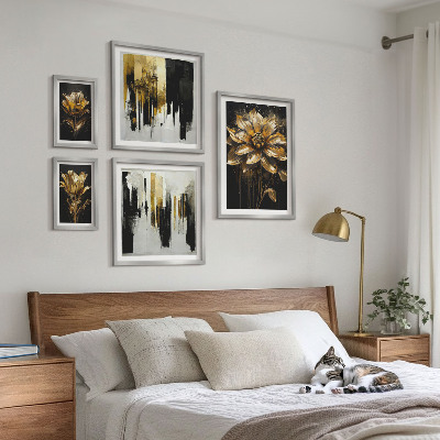 Komplet ujemajočih se slik Cvetlični motivi, eleganca, modernost