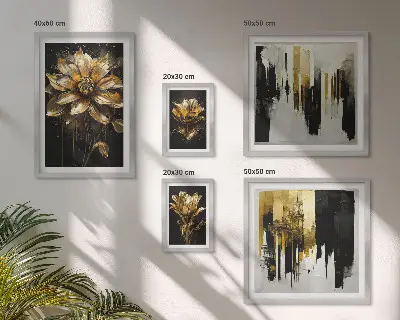 Komplet ujemajočih se slik s cvetličnimi motivi za moderen in eleganten videz