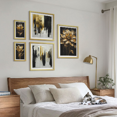 Komplet ujemajočih se slik Cvetlični motivi, eleganca, modernost