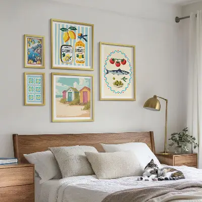 Okusi mediteranske kuhinje komplet ujemajočih se slik