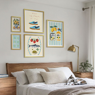 Set 5 slik v okvirju agrumi italijanske kuhinje