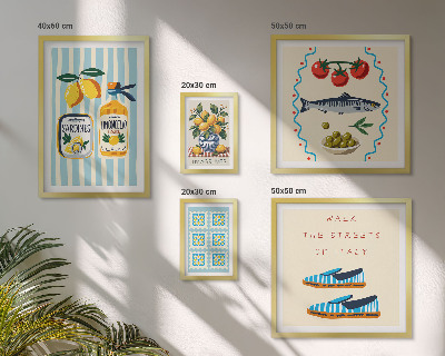 Set 5 slik v okvirju agrumi italijanske kuhinje