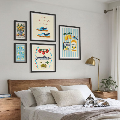 Set 5 slik v okvirju agrumi italijanske kuhinje
