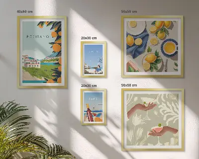 Italijanske počitnice Amalfi Capri komplet ujemajočih se slik