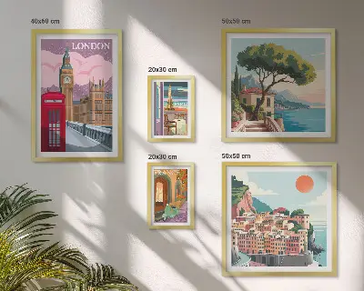 Evropska mesta kulture komplet 5 slik v okvirju
