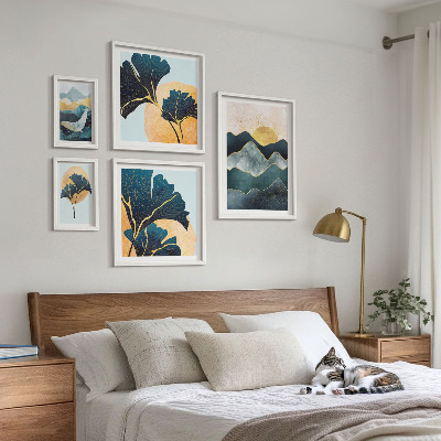Set 5 slik v okvirju Elegantne gorske rastlinske krajine