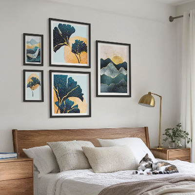 Set 5 slik v okvirju Elegantne gorske rastlinske krajine