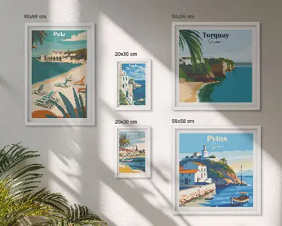 Set 5 slik v okvirju Obalne pokrajine Evrope set 5 slik v okvirju z motivom obalnih pokrajin Evrope