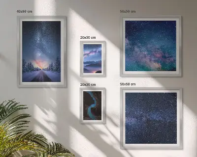 Kozmične nočne pokrajine komplet ujemajočih se slik