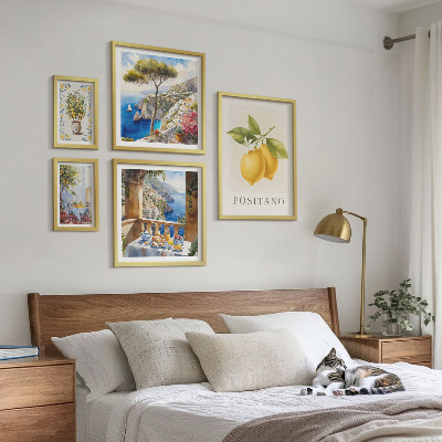 Komplet ujemajočih se slik Citrusni poudarki mediteranskega sloga